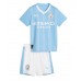 Günstige Manchester City Babykleidung Heim Fussballtrikot Kinder 2023-24 Kurzarm (+ kurze hosen)